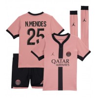 Paris Saint-Germain Nuno Mendes #25 Tredje Tröja Barn 2024-25 Kortärmad (+ Korta byxor)